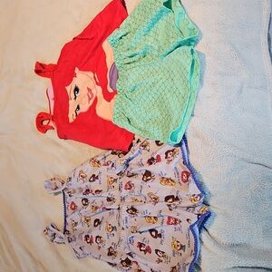 2pc disney girls pajama sets size 7/8